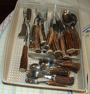 Steakbesteck, Hirschhorn, neu,  Bild 3