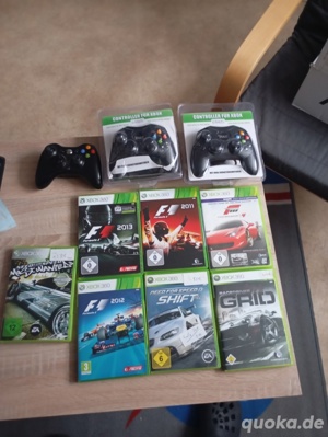 X Box one Controller, und X Box 360 Controller und 7 X Box 360 Spiele
