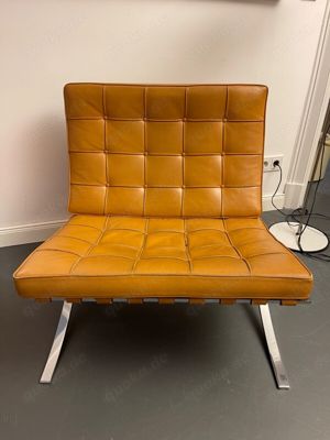 Barcelona chair Leder hellbraun Knoll International Mies Van der Rohe 