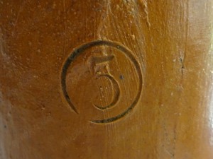 Alte Tonflasche (17) EMS Kraenchen Brunnen, mit Henkel, Krone + Schutz Marke  K.Pr.D Bild 3