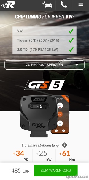 Race Chip VW Tiguan(5N)(2  TDI (170 PS  125 kW) Bild 3