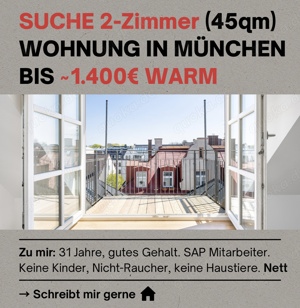 Suche Zwei Zimmer Wohnung in München   Langfristig
