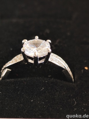 Damen Ring mit Moissanit Diamant silber 925