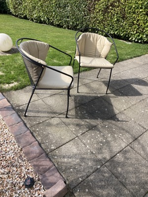 2 Gartenstühle hochwertig aus anthrazitfarbenen Metall (wetterfest) Bild 2