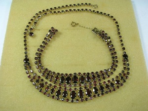 Set: Collier + Armband mit Granat 250   6K Norm-Gold Bild 2