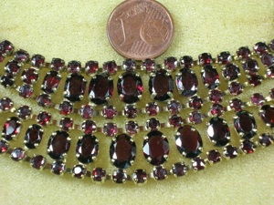 Set: Collier + Armband mit Granat 250   6K Norm-Gold Bild 3