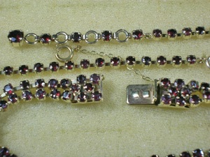 Set: Collier + Armband mit Granat 250   6K Norm-Gold Bild 5