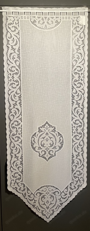 Türpanneau, Türhänger, Scheibengardine, weis gemustert 160cm h x 60cm b