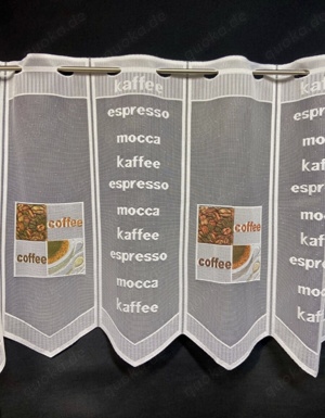 Scheibengardine, Fertiggardine, Küche, Kaffee 46x150cm
