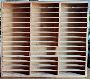1 leichtes Vintage Holz - Kassettenregal aus den 70er Jahren