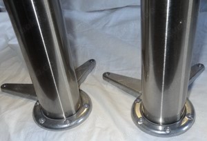 D GIEFFE Brevettato Tischbein 2x gleiche Beine Edelstahl matt Höhe 70 73 Rund   6 kurze Zeit benutzt