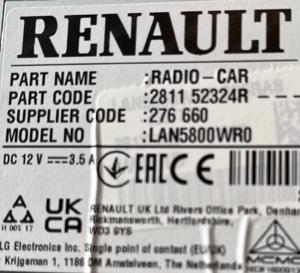 Renault Radio-Car Medianav Evolution ULC4 CarPlay AndroidAuto LAN5800WR0 Bild 2