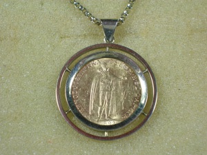 Kette + Münz-Anhänger 20 Kronen 585   900 Gold