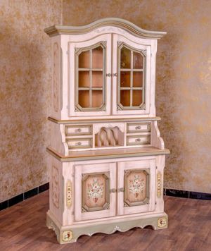 Voglauer Vitrinenschrank Sekretär Bauernschrank Altweiß  Bild 3