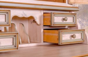 Voglauer Vitrinenschrank Sekretär Bauernschrank Altweiß  Bild 4