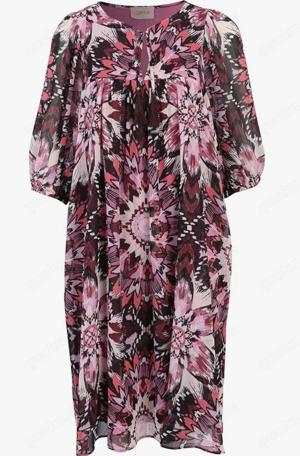 NEU m. E.Blumen Blüten Flower Seiden- Chiffon Baby- Doll Mini- Kleid * Long Tunika Cartoon daydream 