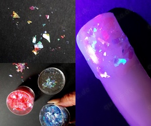 Nagel Chamelion Design Flocken rosa hellblau für Gel- oder Acrylnägel Kosmetik