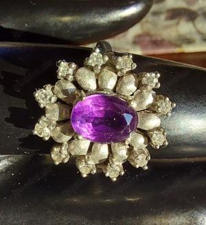 Goldring WG 585, Handarbeit, besetzt m. 1 farbintensiven Amethyst u. Brillanten Bild 4
