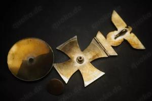 Eisernes Kreuz mit Spange, Eisenkern magnetisch, evtl. Silber, 1914 WK1 EK1 Bild 10