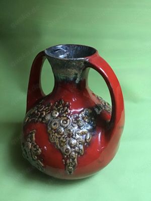 Schöne Vase 70er Jahre fat Lava Henkelvase