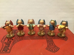 WENDT & KÜHN Alter Satz 6 bunte Engel. Erzgebirge