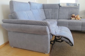 Sofa Modell Bergamo 299   Bezug Microfaser Dakota eisblau