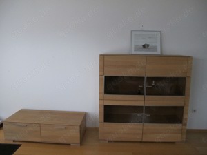 Vitrine, Sideboard, Couchtisch   Wildeiche massiv