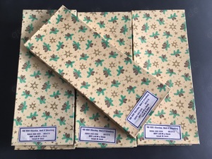 ERZGEBIRGE, VEB VERO OLBERNHAU, Alte 10  Schachteln Holzspan Anhänger, Christbaumschmuck