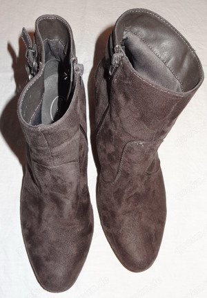 SP Graceland Stiefeletten Gr.40 dunkelbraun Textilleder Absatz 9 cm ungetragen Schuhe Damenschuhe Ne