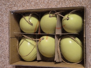 Osterdeko- 6x Ostereier grün in Verpackung
