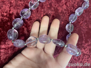 Amethyst Kette, Edelsteinkette, Halskette, lila, große Steine Bild 3