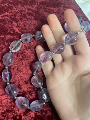 Amethyst Kette, Edelsteinkette, Halskette, lila, große Steine Bild 4