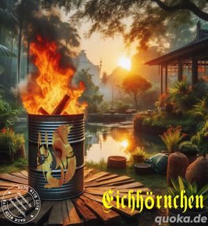 Feuertonne Handmade Unikat 200 Liter Eichhörnchen 