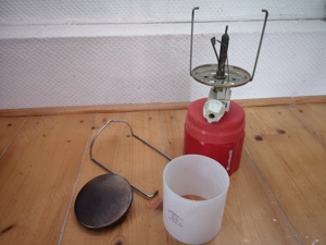 Camping Gaslaterne Gaslampe mit Piezo Zündung und Suprax Glas Bild 3