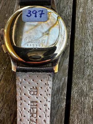 Trans Marine Landeron 51 Chronograph Handaufzug 585er Gold Stopp-Funktion 36mm Bild 2