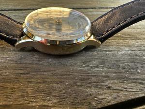 Trans Marine Landeron 51 Chronograph Handaufzug 585er Gold Stopp-Funktion 36mm Bild 4