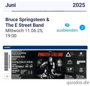 2xTickets Bruce Springsteen in BERLIN LIVE Abschieds-Konzert