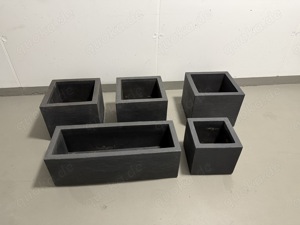 Pflanzkübel   Pflanztopf   Übertopf eckig (Kunststoff, Granitsteinoptik)