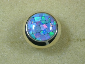 NEU: Wende-Anhänger 375 Gold Mosaik-Opal + Milchopal