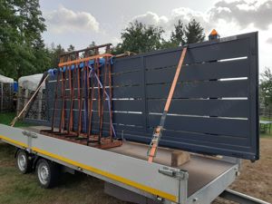 Schiebetor freitragend, Zaun, Stahlzaun, Wisniowski, anthrazit, Zaunanlage