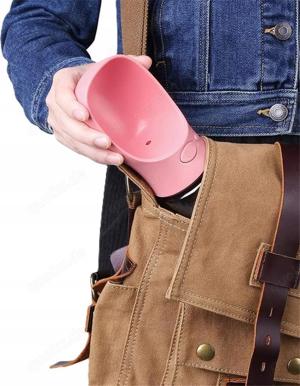 Reise-Trinkflasche für Hunde   Trinkspender   Trinknapf   Wasserflasche   Rosa   Für Unterwegs Bild 5