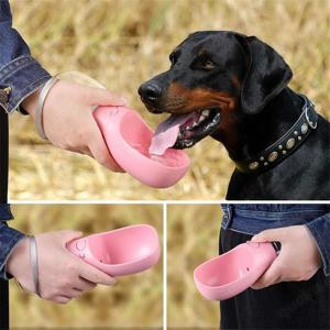 Reise-Trinkflasche für Hunde   Trinkspender   Trinknapf   Wasserflasche   Rosa   Für Unterwegs Bild 3