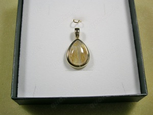 NEU: Clip-Anhänger mit großem Gold-Rutil-Quarz, 375 - 9K Gold Bild 6