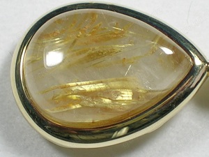 NEU: Clip-Anhänger mit großem Gold-Rutil-Quarz, 375 - 9K Gold Bild 5