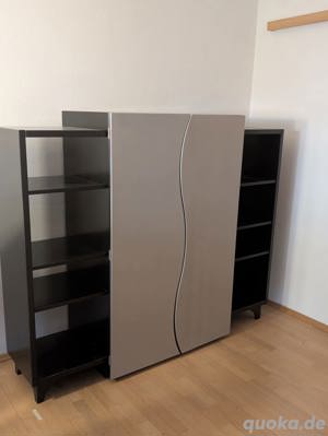 Vintage Highboard schwarz-silber