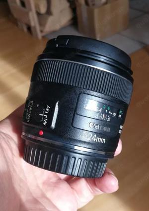 Canon EF 24mm f 2,8 IS USM Objektiv & EW-65B, Top Zustand