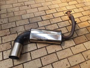 Powerrohr Edelstahl 1x130mm Endschalldämpfer exhaust Honda CRX ED9 EE8 CIVIC EE9