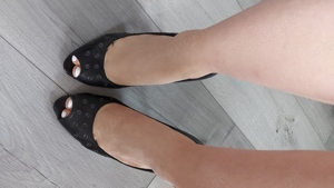 High Heels, Peep Toes, Gr.38, Nylons, Socken Bild 2