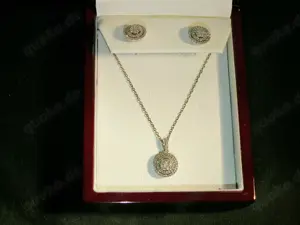 NEU: Kette mit Anhänger + Ohrstecker, 925 Silber 1Ct DIAMANTEN Bild 3