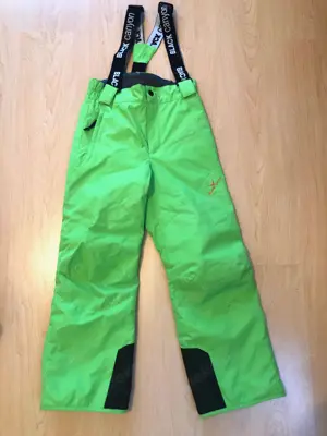 Skihose   Schneehose - Black Canyon - Gr. 140 - neongrün - abnehmbaren Träger